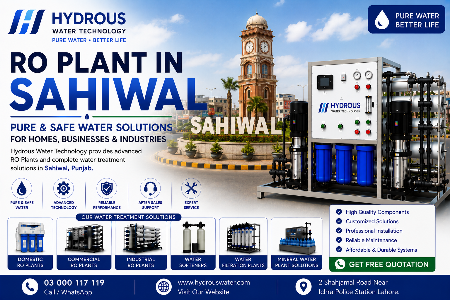 RO Plant in Sahiwal by Hydrous Water Technology