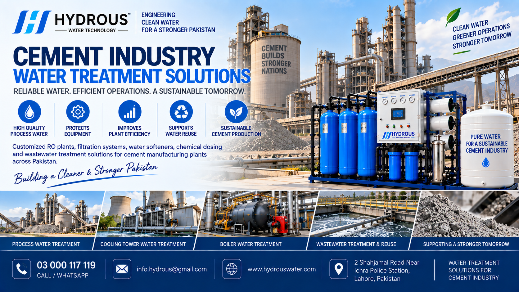 Cement industry water treatment solutions in Pakistan