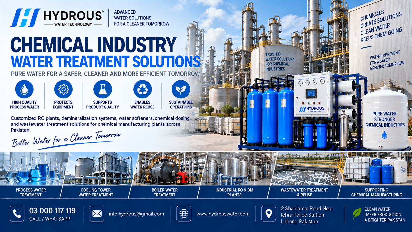 Chemical industry water treatment solutions in Pakistan