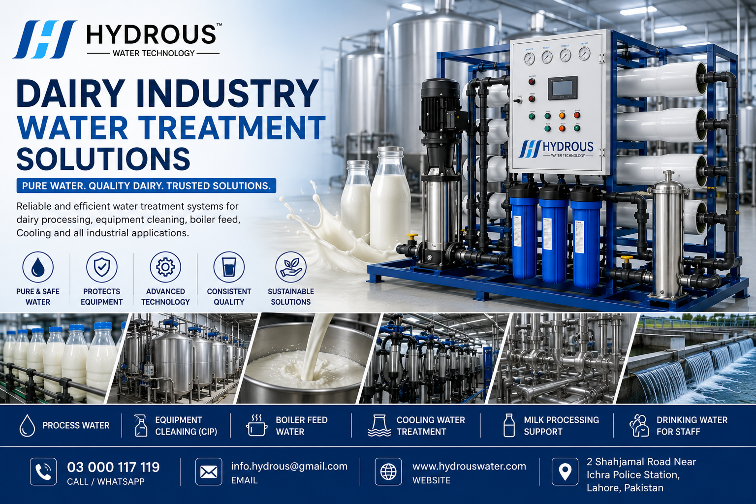 Dairy industry water treatment solutions in Pakistan