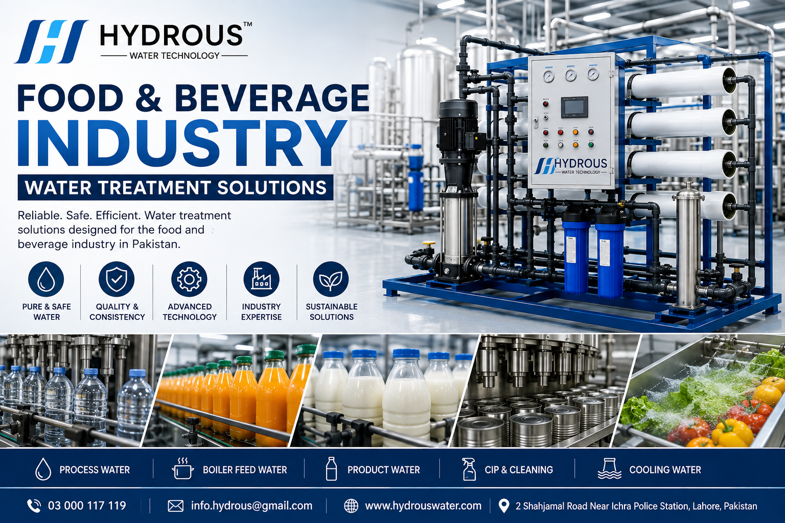 Food and beverage industry water treatment solutions in Pakistan