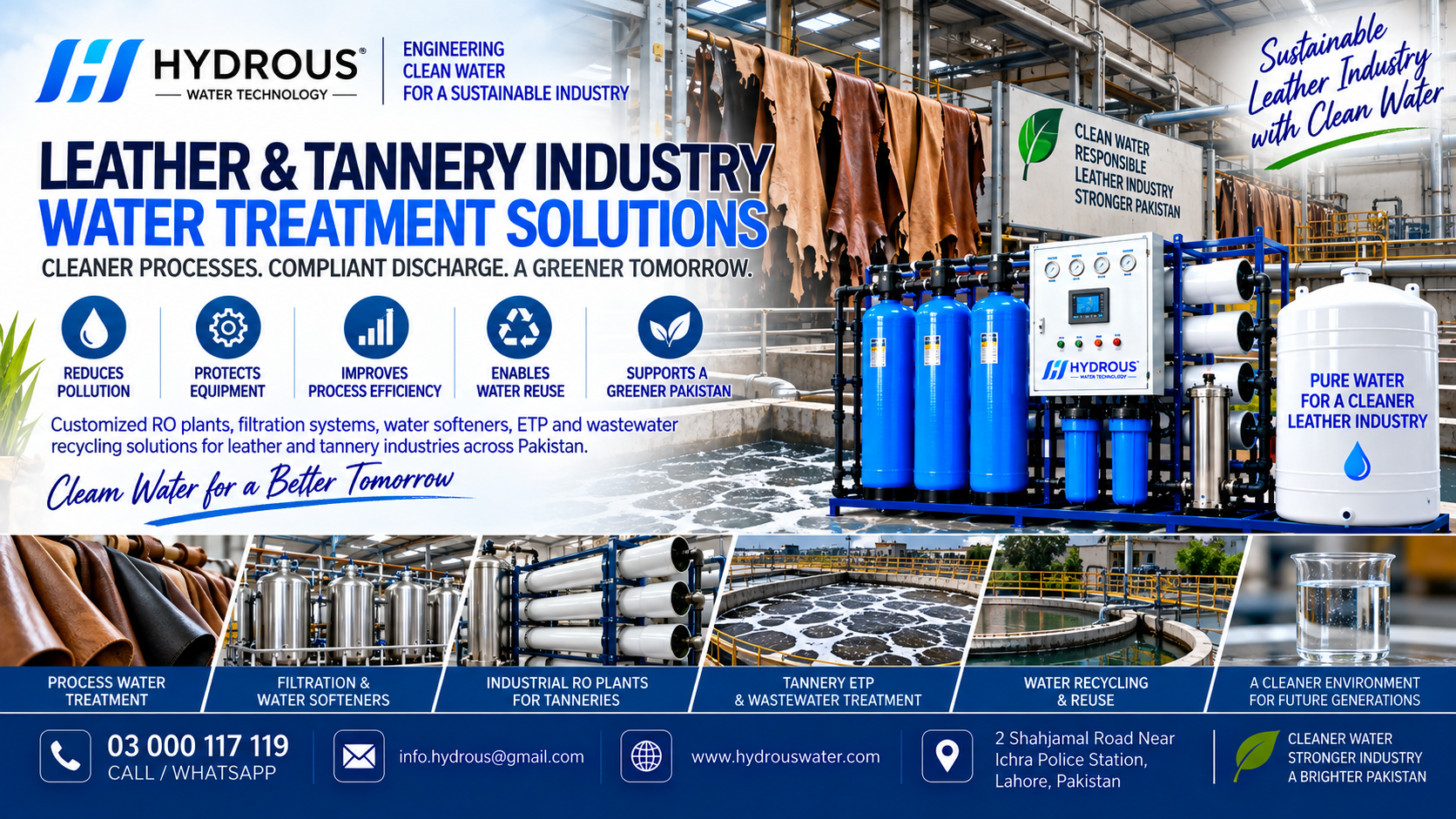 Leather and tannery industry water treatment solutions in Pakistan