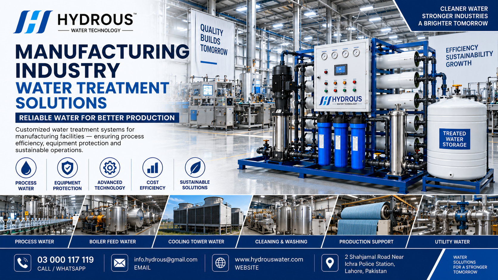 Manufacturing industry water treatment solutions in Pakistan