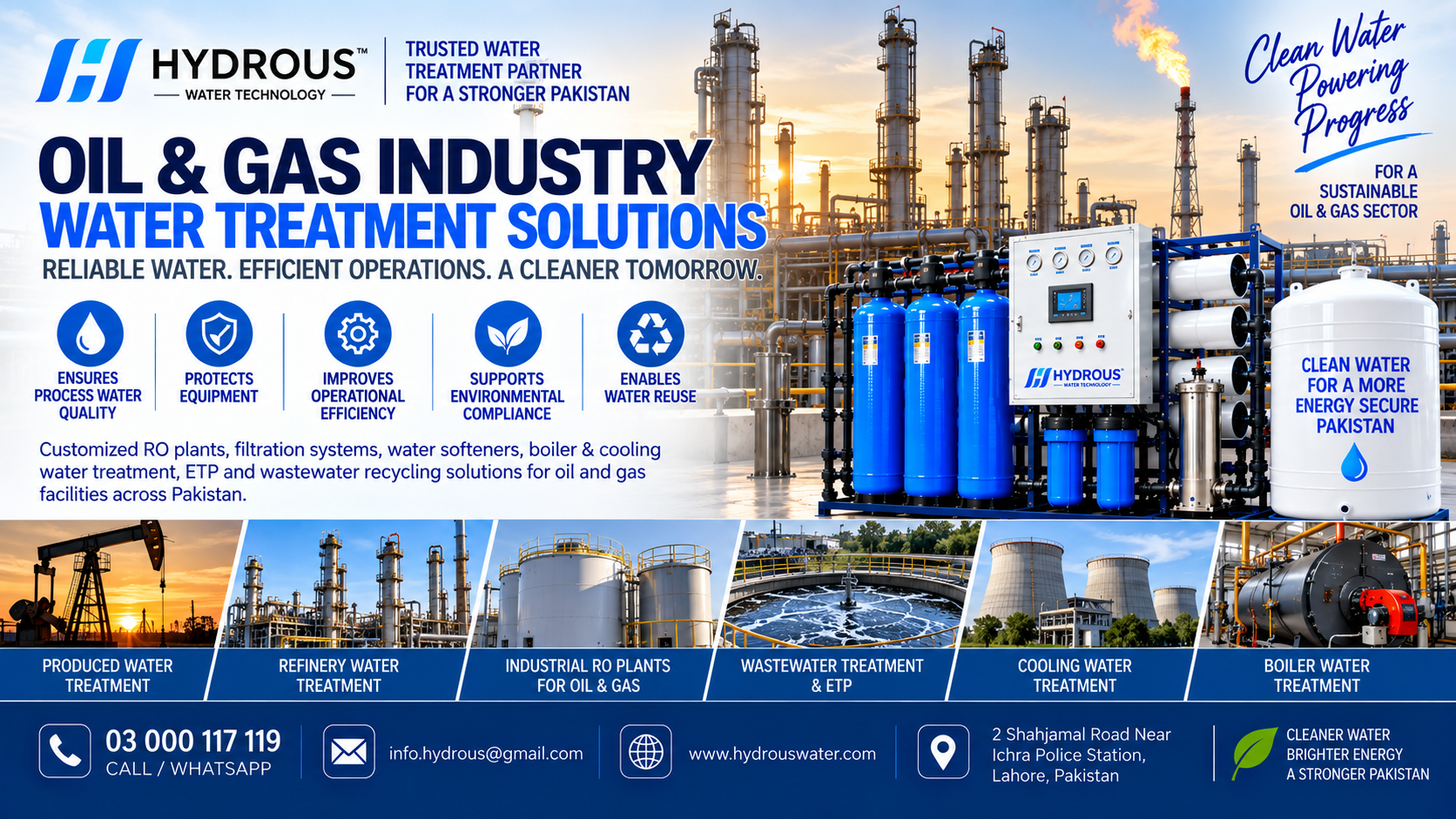 Oil and gas industry water treatment solutions in Pakistan