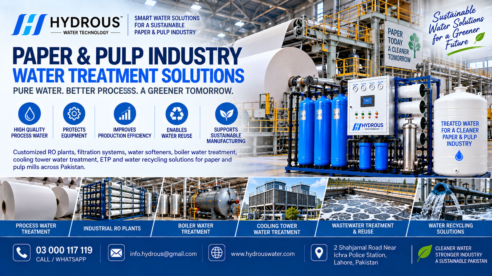 Paper and pulp industry water treatment solutions in Pakistan
