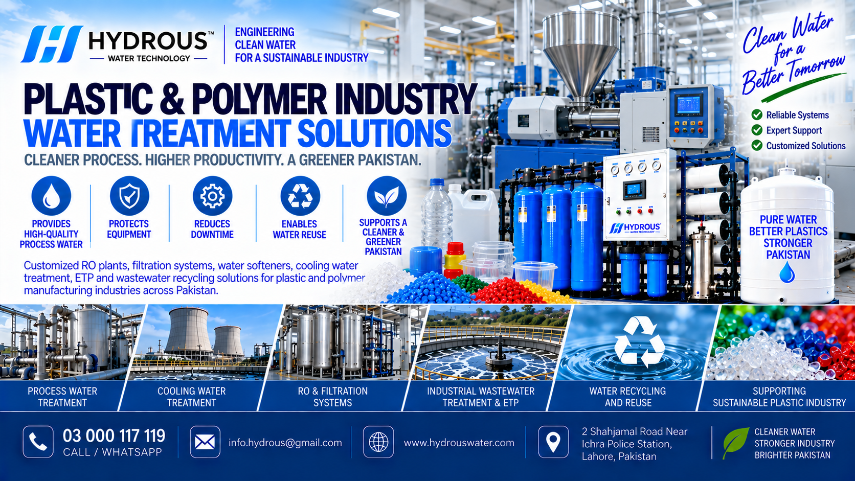 Plastic and polymer industry water treatment solutions in Pakistan