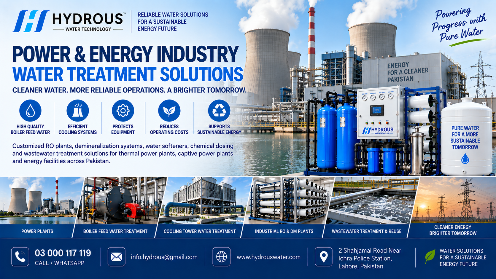 Power industry water treatment solutions in Pakistan