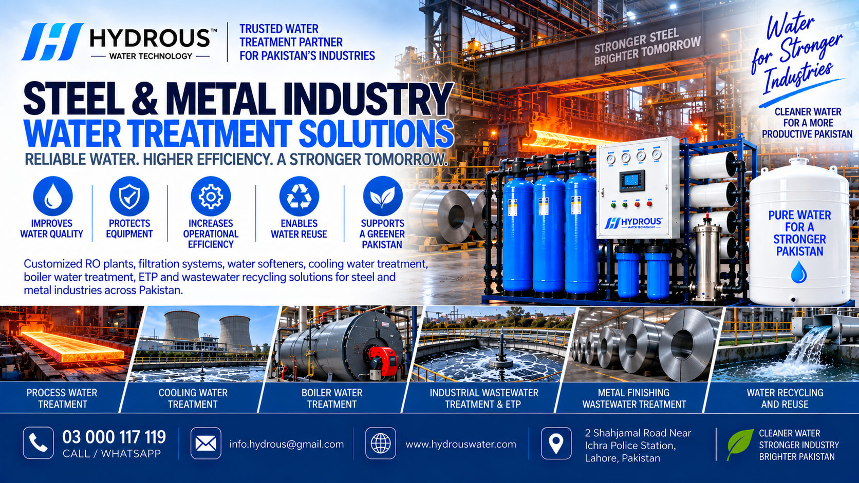 Steel and metal industry water treatment solutions in Pakistan