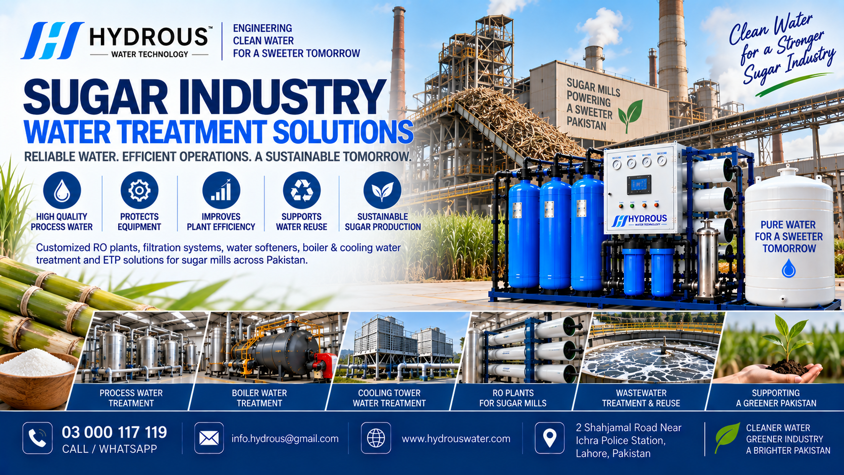 Sugar industry water treatment solutions in Pakistan