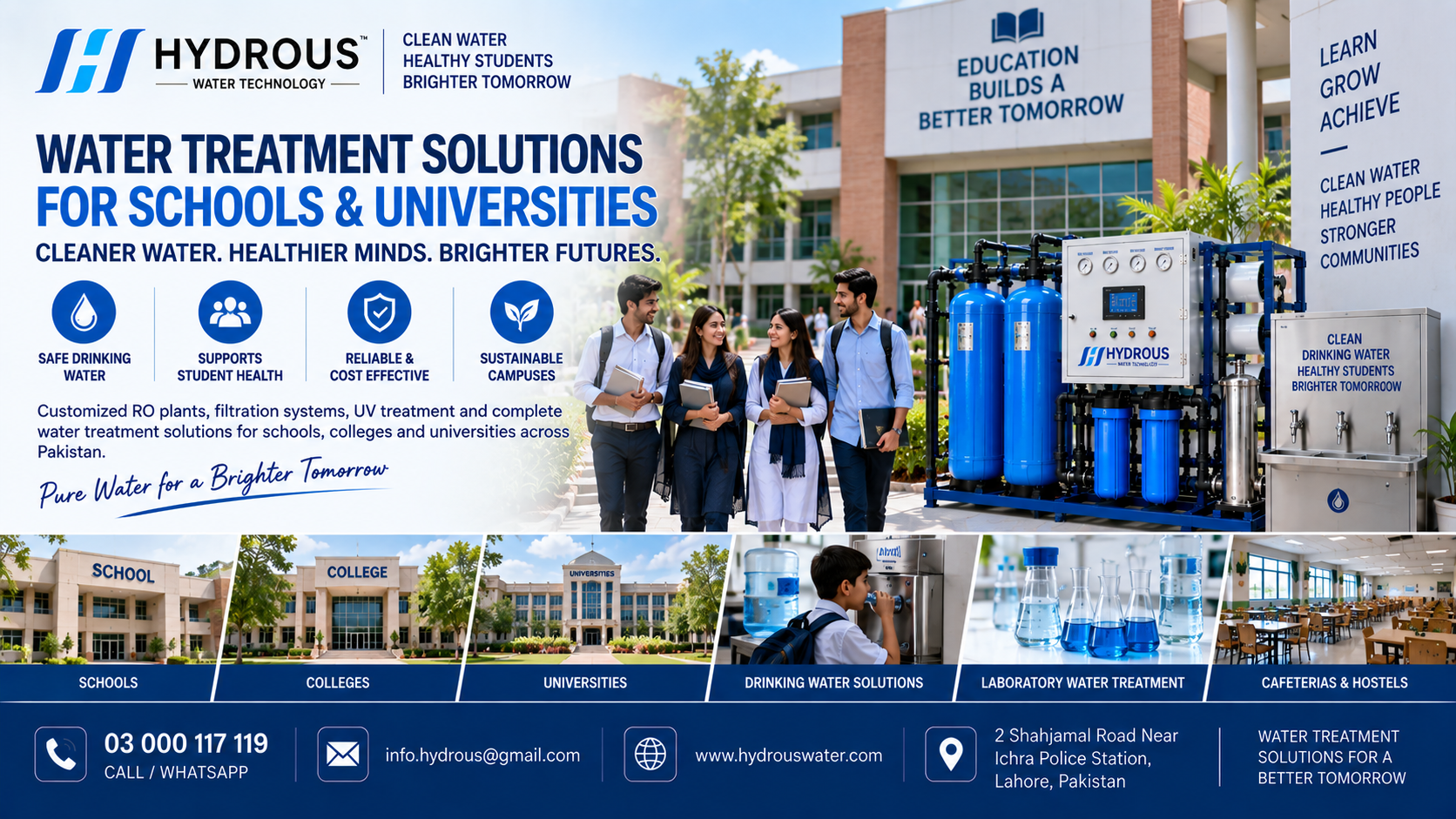 Water treatment solutions for schools and universities in Pakistan